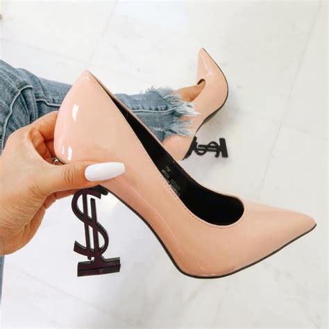 Nude Monogram Pointy Toe High Heel Pumps Shoes Post