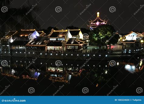 Night Scenery In Suzhou East China Editorial Stock Image Image Of