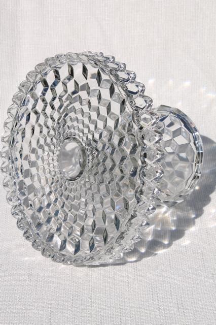 Vintage Fostoria American Round Cake Stand W Brandy Well Crystal Clear Glass