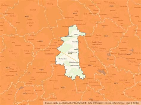 83626 Valley mit PLZ Karte und Straßenverzeichnis