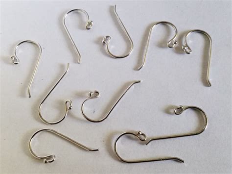 1 Pair Sterling Silver S Hooks Ear Wires With Beads 24mm X 11mm Jewelry