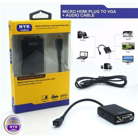 Jual MICRO HDMI TO VGA NYK KONVERTER Shopee Indonesia