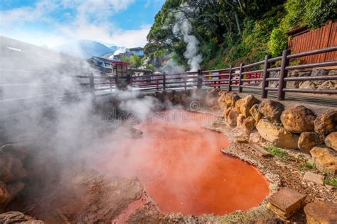 Kamado Jigoku Hot Spring In Beppu Oita The Town Is Famous For Its Onsen Hot Springs Stock