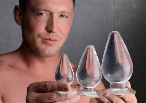 Triple Cones Piece Anal Plug Set Clear The BDSM Toy Shop