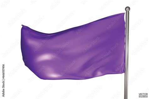 Blank Purple Flag On White Background A Purple Flag Waving In The Wind