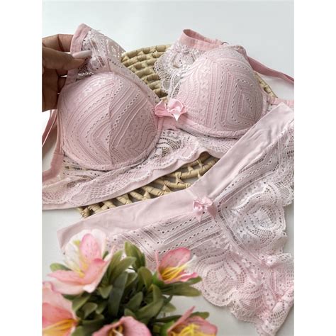 Conjunto Lingerie Bojo e Renda Sutiã e Calcinha Shopee Brasil
