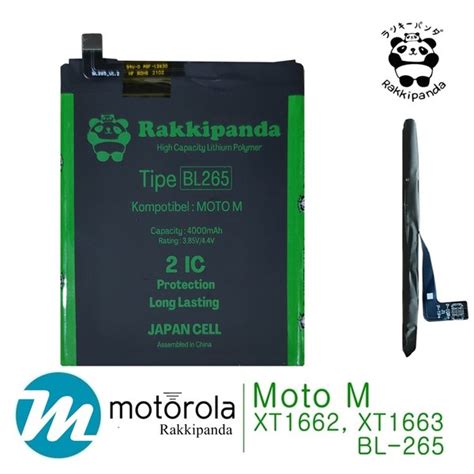 Jual Baterai Rakkipanda For Motorola Moto M XT1662 XT1663 BL265 Double