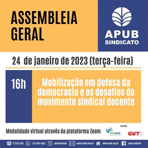 Apub Convoca Assembleia Para Discutir Desafios E A Es Do Movimento