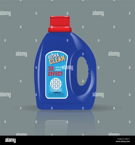 Blue Laundry Detergent Bottle Mock Up With High Detail Vector