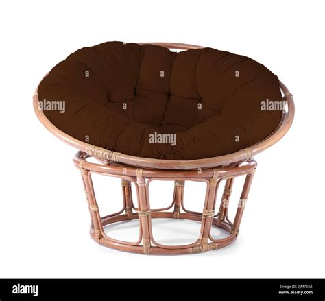 Brown Papasan Chair Isolated On White Stock Photo Alamy