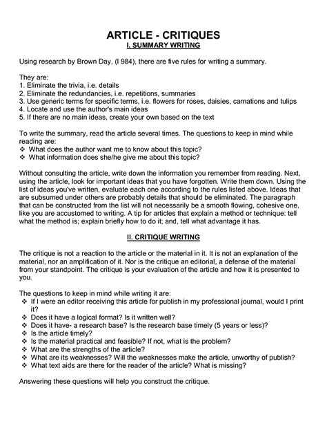 How To Write A Critique Paper On An Article Best Writing Website