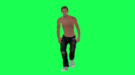 Slim Half Naked Man Green Screen Side Angle Waiting Render Stock Video Footage By Central800