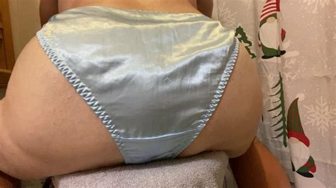 Trying On My New Blue Satin String Bikini Panties American Shemale Amateur Porn XHamster