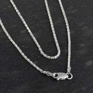 Mm Diamond Cut Spiga Wheat Chain Necklace Sterling Silver