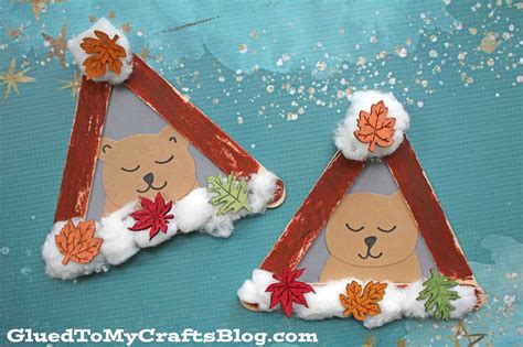Popsicle Stick Hibernating Bear Kid Craft Glued To My Crafts