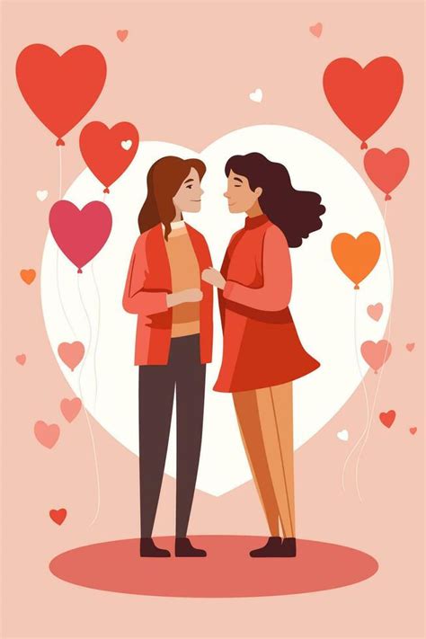 LGBT Couple Lesbian Flat Art Vector Art At Vecteezy