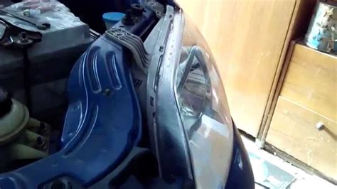 Установка замена ламп в передней фаре Шевроле Авео - YouTube