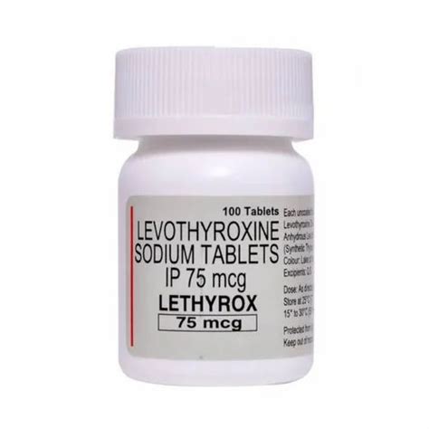 Lethyrox 75mcg Levothyroxine Sodium Tablets At Rs 100 Bottle