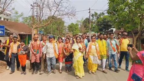 Bjp Members Of Agartala Constituency Organized Rally In Support Of