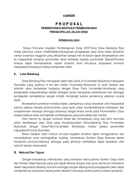 Contoh Proposal Jalan Pdf