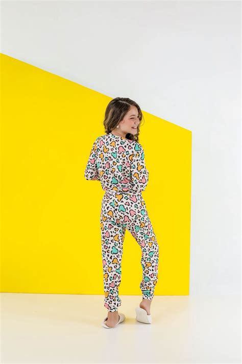 PIJAMA INFANTIL FEMININO SUED 715 PRINT CORES Império Lingerie