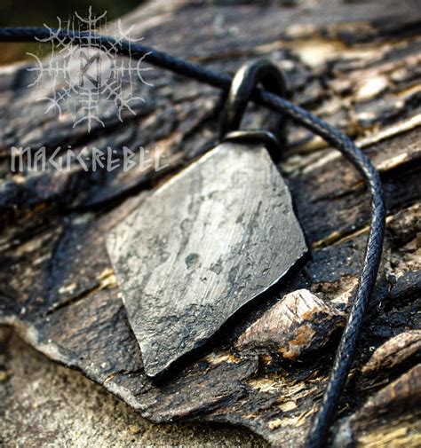 Forged Iron Love Rune Pendant Viking Amulet Runic Nordic Etsy