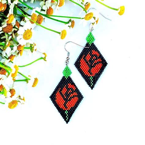Brick Stitch Earrings Patterns Brick Stitch Pattern Instant Download