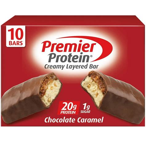 Premier Protein Protein Bar Chocolate Caramel 20g Protein 2 08 Oz 10 Ct