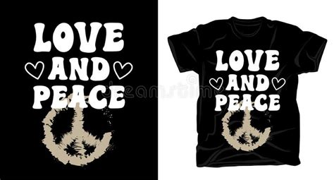 Love And Peace Typography T Shirt Design Stock Vector Illustration Of