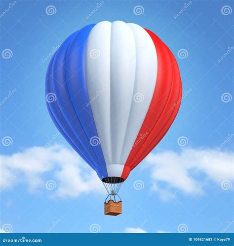 Hot Air Balloon With French Flag Stock Illustration Illustration Of Float Blue 109821682