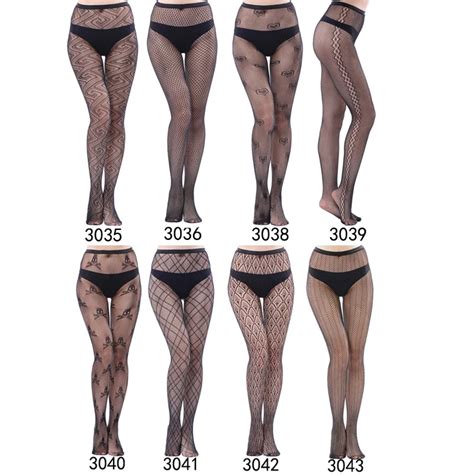 Collant Collants Lolita en résille pour femmes Lingerie Sexy avec imprimé érotique longue