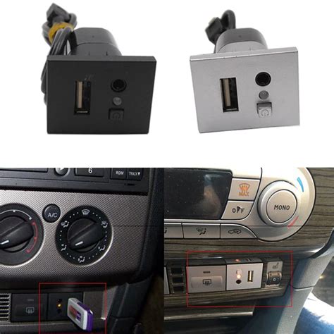 Car USB AUX Slot Input Adapter Cable USB Interface Socket Button for ...