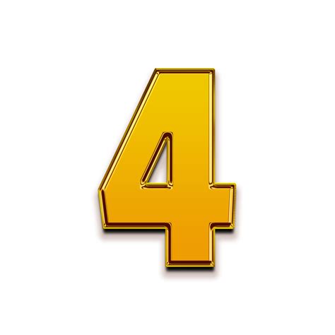 Gold Number 4 Clip Art
