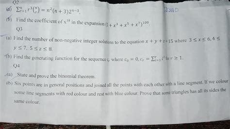 Combinatorics Final Exam 2023 Part 1 Bs Mathematics 4th Exam Gcuf