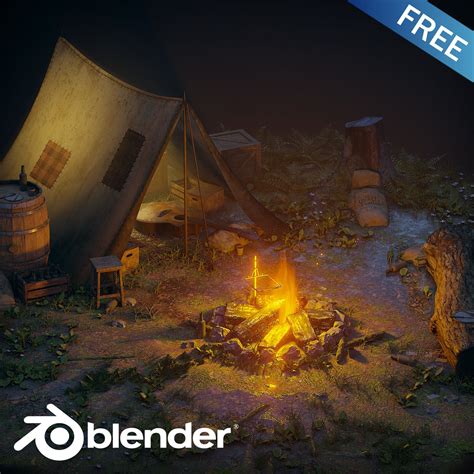 Campfire Diorama Blender Scene Maarten Hof On ArtStation At Https