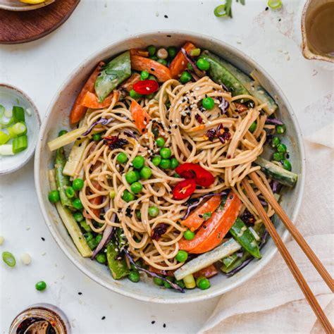 10 Minute Tahini Noodle Salad Vegan Gf Nourishing Amy