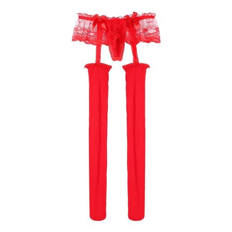 Mens Lingerie Sissy Pantyhose Bulge Pouch G String Glossy Garters Stockings Leggings Sheer Lace