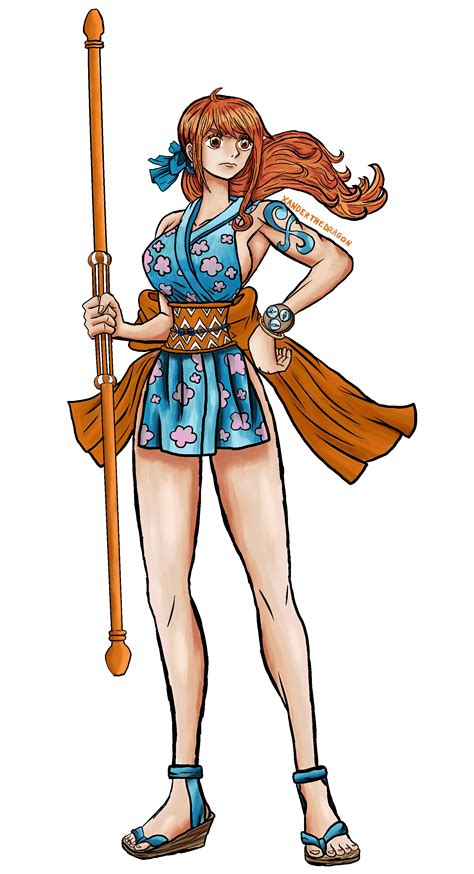 Nami (wano), art drawn/colored by me! Hope you guys like it! : r/OnePiece