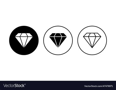 Diamond Icon Set Diamond Gems Icon Royalty Free Vector Image