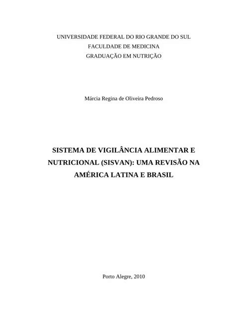 Pdf Sistema De VigilÂncia Alimentar E Nutricional Sisvan Dokumentips