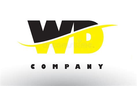 WD W D Letter Logo Design With Swoosh And Black Lines. Stock Vector ...