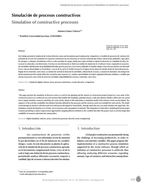 Pdf Simulaci N De Procesos Constructivos Simulation Of Dokumen Tips