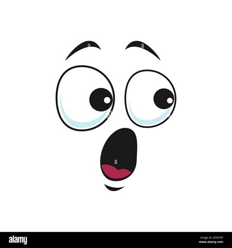 Cartoon face vector icon, surprised funny emoji Stock Vector Image ...