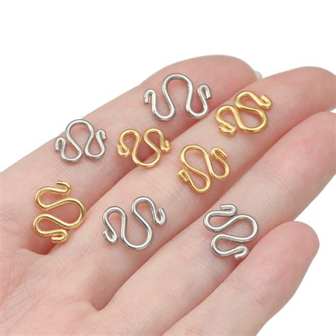 St Kunkka210pcs Stainless Steel W Buckle Gold Steel Color Bracelet Necklace Connection Buckle