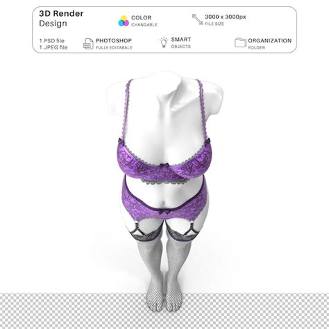 Mannequin Féminin Portant De La Lingerie Mockup Modélisation 3d Fichier Psd Lingerie Réaliste