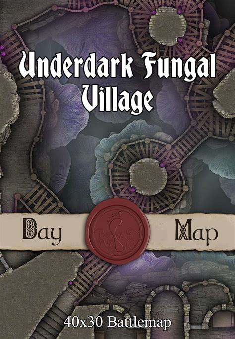 X Battlemap Underdark Fungal Village Seafoot Games Towns