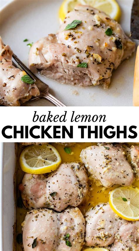 Baked Lemon Chicken Thighs - The Almond Eater