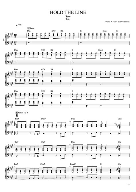 Hold The Line Tab By Toto Guitar Pro Compacted Full Score Mysongbook