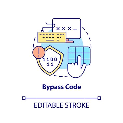 Bypass Code Concept Icon Security Cybercrime Authentication Vector