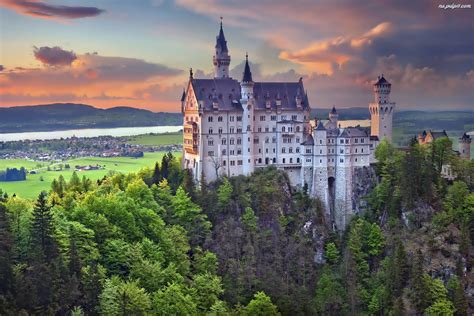 Góry, Zamek Neuschwanstein, Bawaria, Niemcy, Lasy Na Pulpit